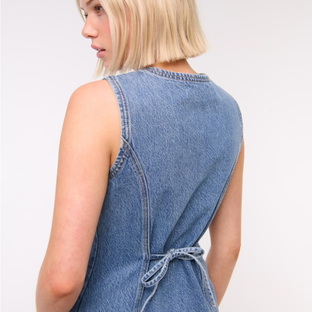 Abercrombie & Fitch Women's Blue Denim Vest, Women’s M - Picture 6 of 7